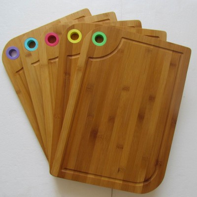 healthy silicone two tone bamboo cutting boards