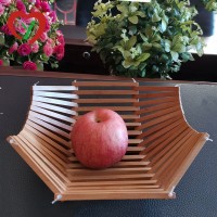 New Design Hotel Collapsible Bamboo Wooden Basket For Fruit