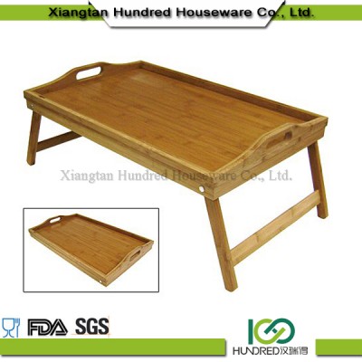 Portable Good Quality Bamboo Wood Breakfast Bed Tray