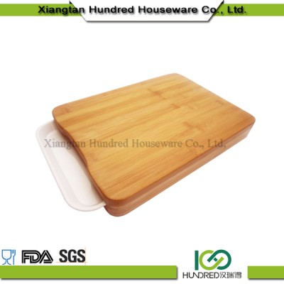 Home Kitchen Use Safe More Function Custom Logo Bamboo Wooden Chopping Board With Plastic Tray