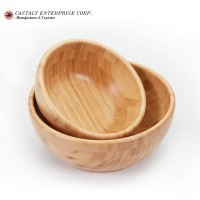 High Quality Round Fruit Bowl Set Natural Bamboo Salad Bowl