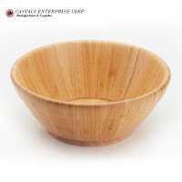 High Quality Fruit Tableware Natural Round Bamboo Salad Bowl