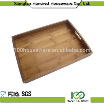 Custom Design China Gold Supplier bamboo food tray with handles