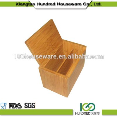 China Wholesale Cheap Price Bamboo Recipe Box With Cover,Bamboo Box