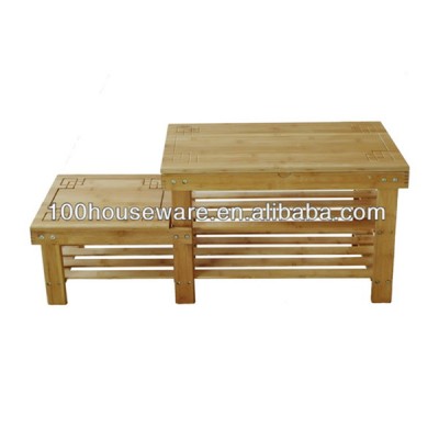 Bamboo shoe rack & stool