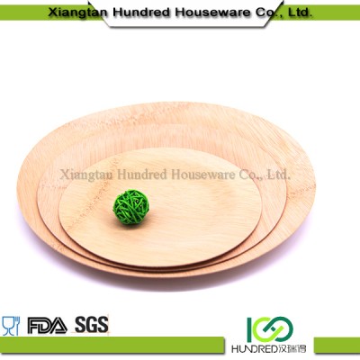 Restaurant Disposable Bamboo Cookie Dessert Round Plate Set