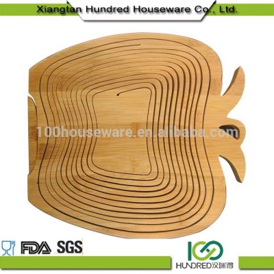 2018 Trending New Coming Apple Shape Bamboo Fruit Basket