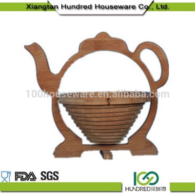 Factory Wholesale The Most Popular teapot shape bamboo fruit basket