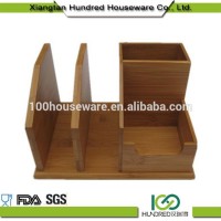 Best Sell Non-Skid bamboo desktop book organizer