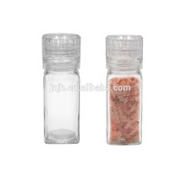 120ml square glass spice bottle with adjustable spice grinder pepper mill