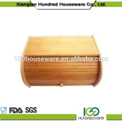 Home Storage Food Organizer Natural Bamboo Material Wooden Bread bin Bamboo Bread Box