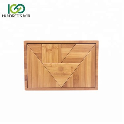 Bamboo Wooden Tangram Puzzle Game 7 Pieces Child