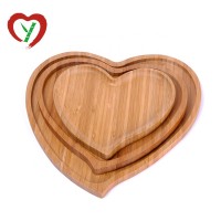 100% Composable Heart Shape Bamboo Serving Plates Tray For Pizza Food